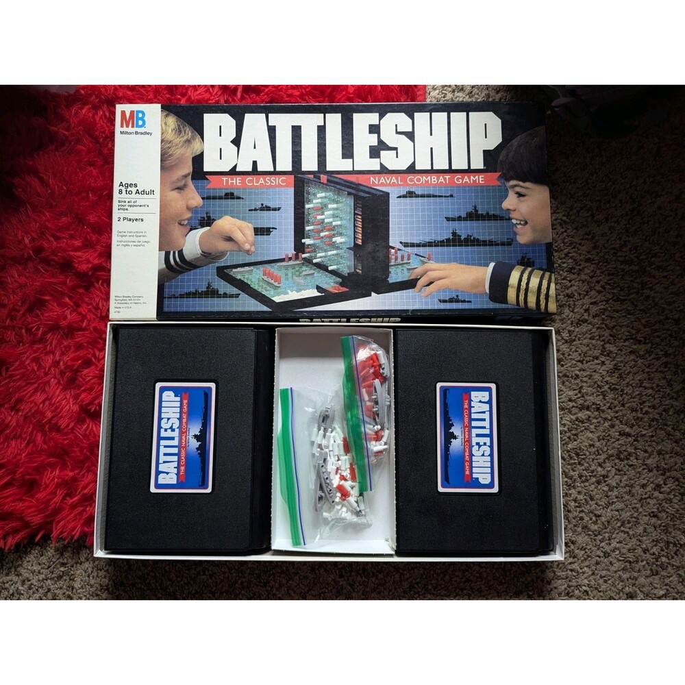 Vintage 1990 Milton Bradley Battleship Classic Naval Combat Game Complete #4730